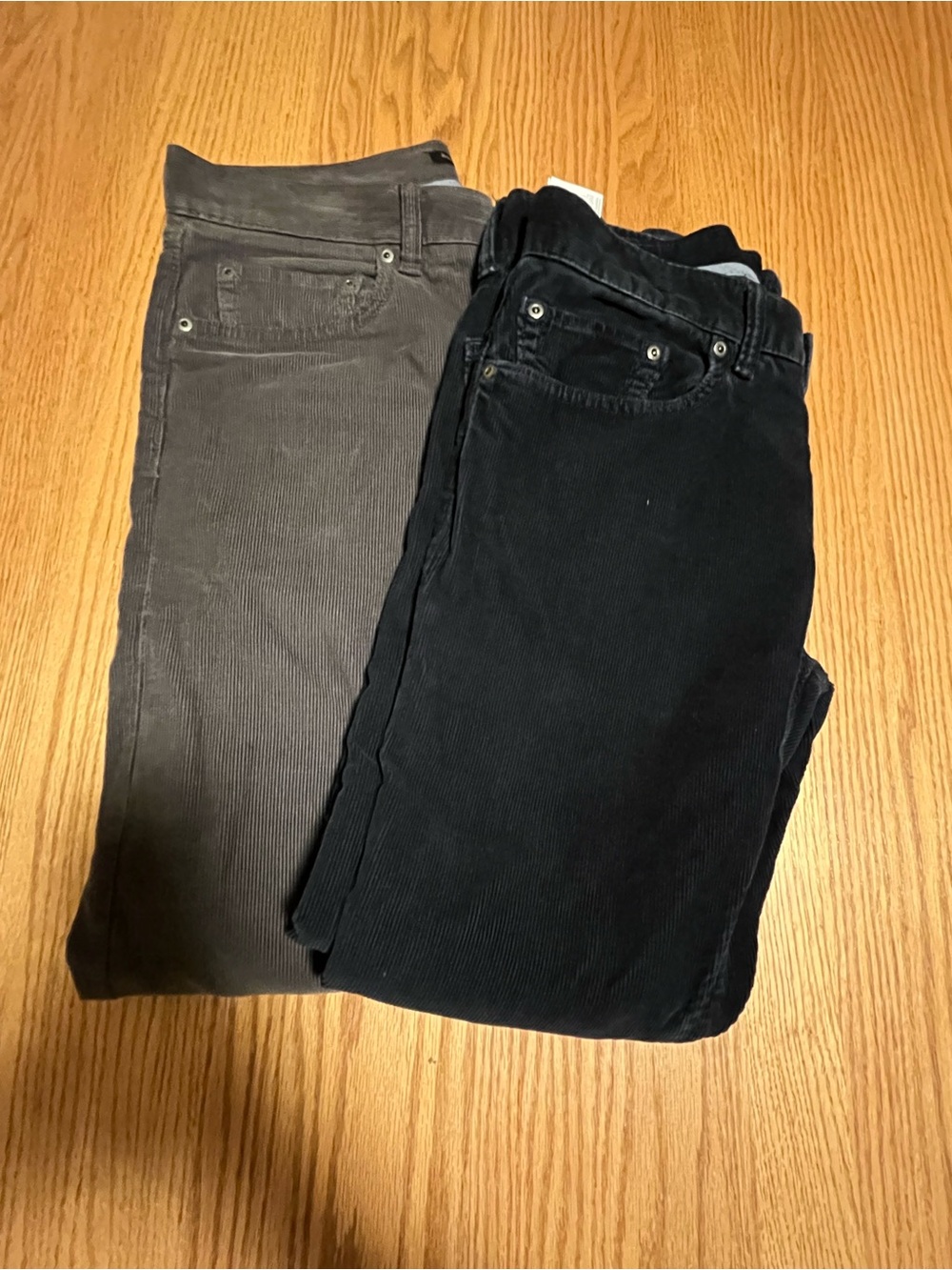 Lot 2 Banana Republic Pants Mens 30x30 Black/Gray Pima Corduroy 5 Pocket Casual